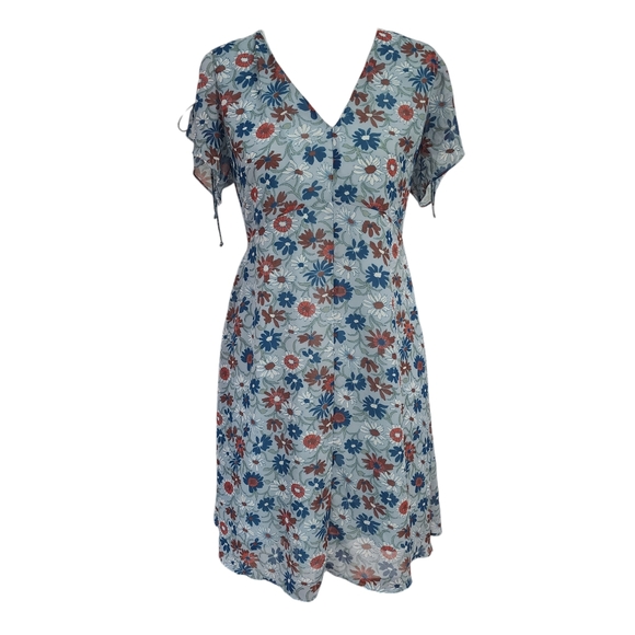 Madewell Flutter Sleeve Open-Back Mini Dress in Wildflower Garden - Picture 2 of 13